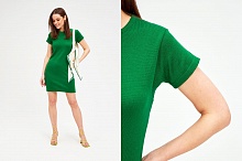 Женское трикотажное платье зеленое