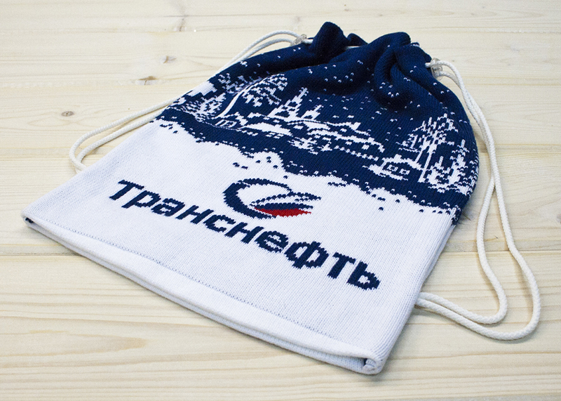 Подарочный вязаный мешок с лого компании | Текстильпринт, Москва