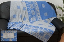 Синий плед с оленем и лого компании | Текстильпринт, Москва