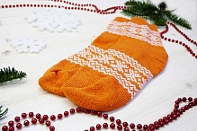Носки оранжевые с рисунком