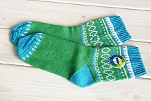 Носки зеленые с рисунком